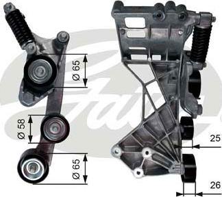 Gates T39136 - Belt Tensioner, v-ribbed belt onlydrive.pro