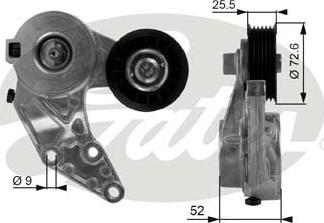 Gates T38377 - Diržo įtempiklis, V formos rumbuotas diržas onlydrive.pro