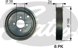 Gates TVD1099 - Belt Pulley, crankshaft onlydrive.pro