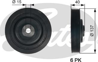 Gates TVD1045 - Piedziņas skriemelis, Kloķvārpsta onlydrive.pro