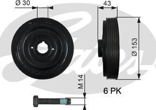 Gates TVD1005A - Belt Pulley, crankshaft onlydrive.pro