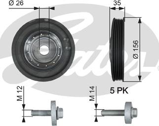 Gates TVD1007A - Piedziņas skriemelis, Kloķvārpsta onlydrive.pro