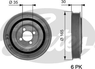 Gates TVD1032 - Piedziņas skriemelis, Kloķvārpsta onlydrive.pro