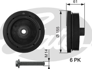 Gates TVD1021A - Шкив коленчатого вала onlydrive.pro