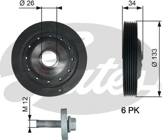 Gates TVD1113A - Piedziņas skriemelis, Kloķvārpsta onlydrive.pro