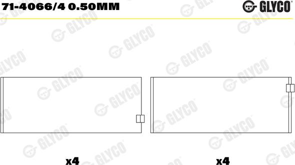 Glyco 71-4066/4 0.50mm - Klaņa gultnis onlydrive.pro