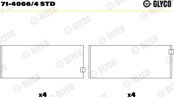 Glyco 71-4066/4 STD - Big End Bearings onlydrive.pro