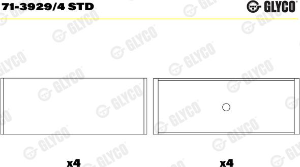 Glyco 71-3929/4 STD - Шатунный подшипник onlydrive.pro