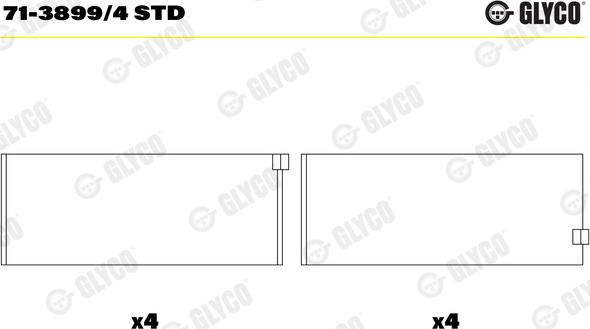 Glyco 71-3899/4 STD - Klaņa gultnis onlydrive.pro