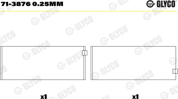 Glyco 71-3876 0.25mm - Big End Bearings onlydrive.pro