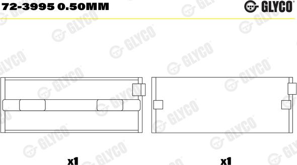 Glyco 72-3995 0.50mm - Väntvõlli laager onlydrive.pro