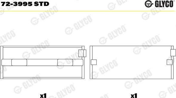 Glyco 72-3995 STD - Pagrindiniai guoliai, alkūninis velenas onlydrive.pro