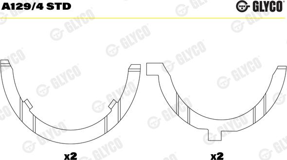 Glyco A129/4 STD - Упорная шайба, коленчатый вал onlydrive.pro