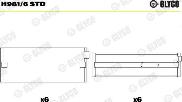 Glyco H981/6 STD - Kloķvārpstas gultnis onlydrive.pro