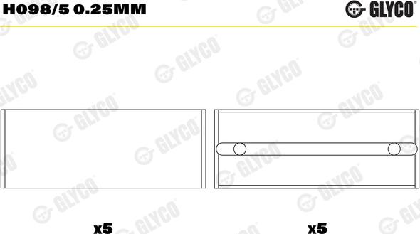 Glyco H098/5 0.25mm - Väntvõlli laager onlydrive.pro