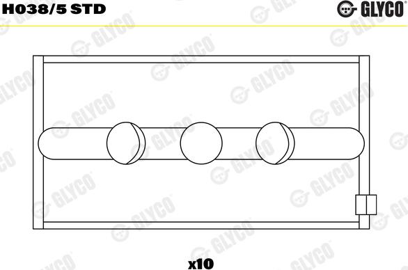 Glyco H038/5 STD - Main Bearings, crankshaft onlydrive.pro