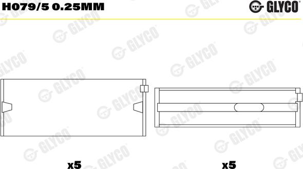 Glyco H079/5 0.25mm - Väntvõlli laager onlydrive.pro