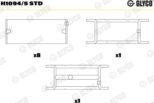 Glyco H1094/5 STD - Main Bearings, crankshaft onlydrive.pro