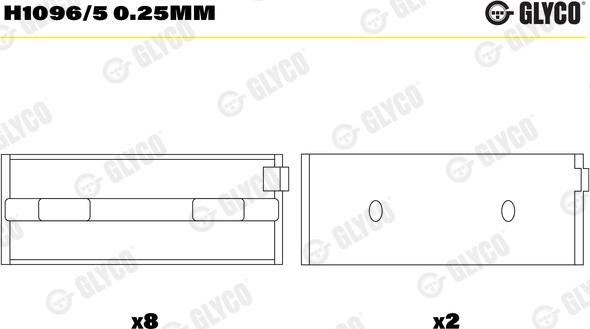 Glyco H1096/5 0.25mm - Pagrindiniai guoliai, alkūninis velenas onlydrive.pro