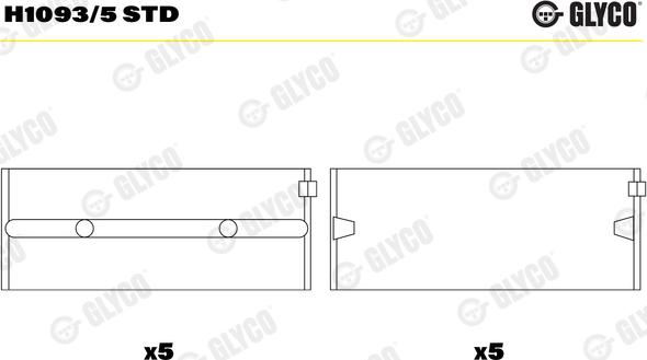 Glyco H1093/5 STD - Main Bearings, crankshaft onlydrive.pro