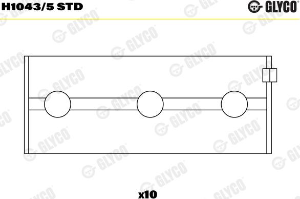 Glyco H1043/5 STD - Main Bearings, crankshaft onlydrive.pro