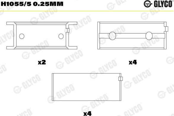 Glyco H1055/5 0.25mm - Väntvõlli laager onlydrive.pro