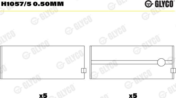 Glyco H1057/5 0.50mm - Väntvõlli laager onlydrive.pro