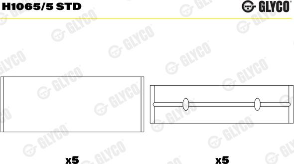 Glyco H1065/5 STD - Main Bearings, crankshaft onlydrive.pro