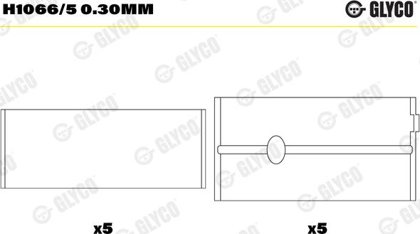 Glyco H1066/5 0.30mm - Подшипник коленвала onlydrive.pro