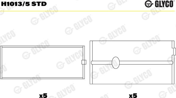 Glyco H1013/5 STD - Main Bearings, crankshaft onlydrive.pro