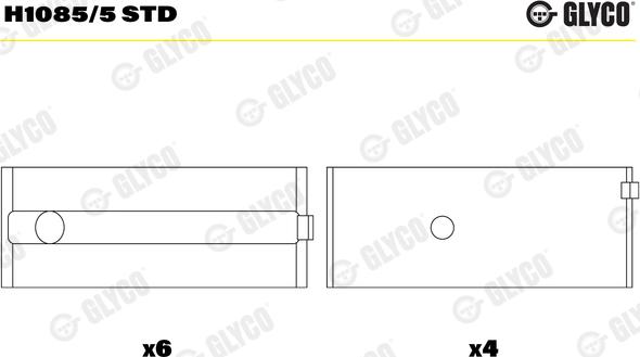 Glyco H1085/5 STD - Main Bearings, crankshaft onlydrive.pro