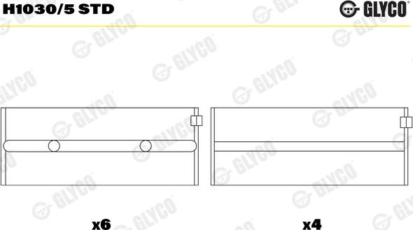 Glyco H1030/5 STD - Main Bearings, crankshaft onlydrive.pro