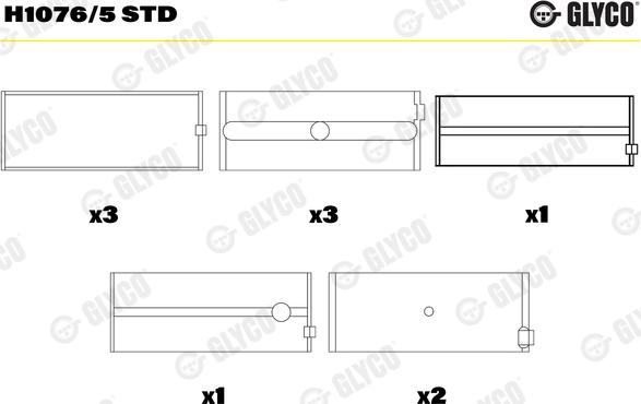 Glyco H1076/5 STD - Pagrindiniai guoliai, alkūninis velenas onlydrive.pro