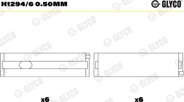 Glyco H1294/6 0.50mm - Väntvõlli laager onlydrive.pro