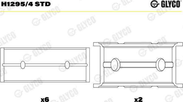 Glyco H1295/4 STD - Pagrindiniai guoliai, alkūninis velenas onlydrive.pro