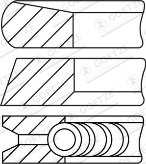 Goetze Engine 08-137507-30 - Stūmoklio žiedų komplektas onlydrive.pro