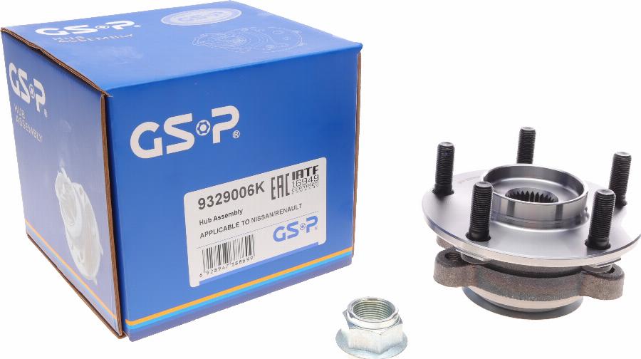 GSP 9329006K - Bearing Kit, wheel hub onlydrive.pro