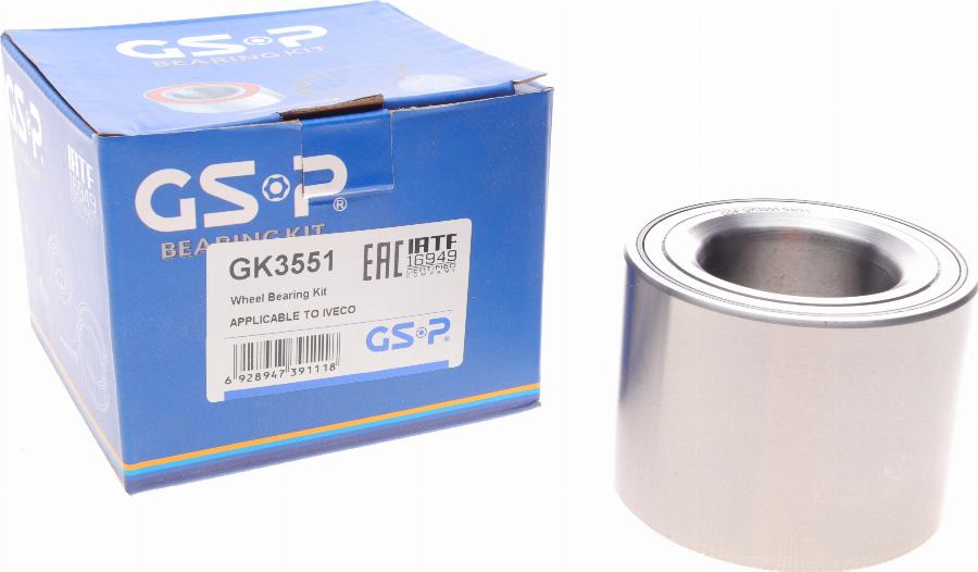 GSP GK3551 - Bearing Kit, wheel hub onlydrive.pro