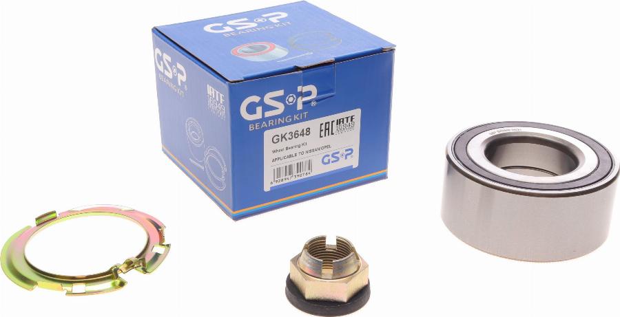 GSP GK3648 - Комплект подшипника, ступицы колеса onlydrive.pro