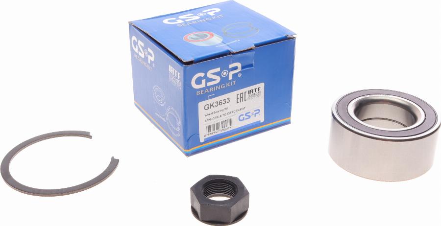 GSP GK3633 - Комплект подшипника, ступицы колеса onlydrive.pro