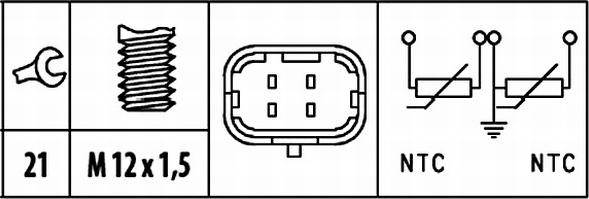 HELLA 6PT 009 309-581 - Sensor, coolant temperature onlydrive.pro