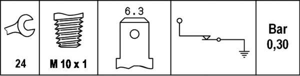 HELLA 6ZL 003 259-391 - Tunnistin, öljynpaine onlydrive.pro