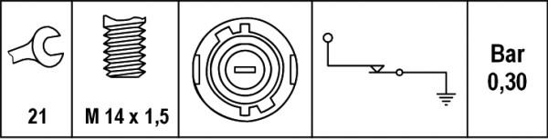 HELLA 6ZL 007 675-001 - Devējs, Eļļas spiediens onlydrive.pro