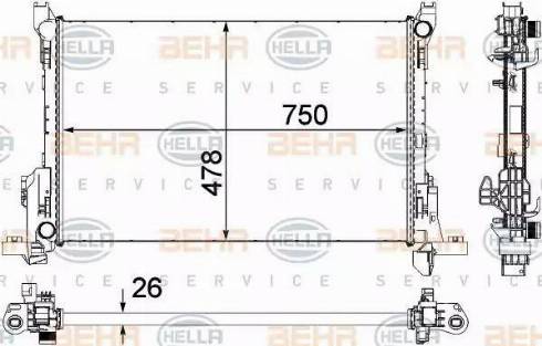 HELLA 8MK 376 701-591 - Radiator, engine cooling onlydrive.pro