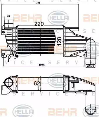 HELLA 8ML 376 988-404 - Intercooler, charger onlydrive.pro