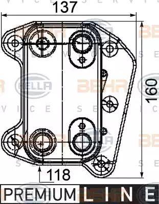 HELLA 8MO 376 755-261 - Oil Cooler, engine oil onlydrive.pro