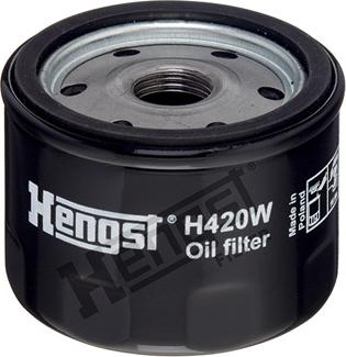 Hengst Filter H420W - Eļļas filtrs onlydrive.pro