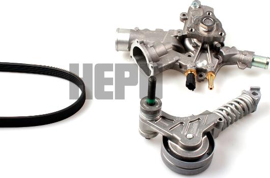 Hepu PK03341 - Water Pump + V-Ribbed Belt Set onlydrive.pro