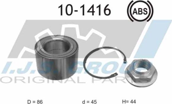 IJS GROUP 10-1416 - Bearing Kit, wheel hub onlydrive.pro