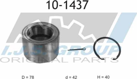 IJS GROUP 10-1437 - Bearing Kit, wheel hub onlydrive.pro